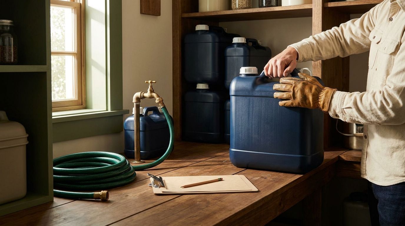 Hero image for blog post: Water Storage That Actually Lasts: Container Choice, Labeling, and Shelf-Life Tracking