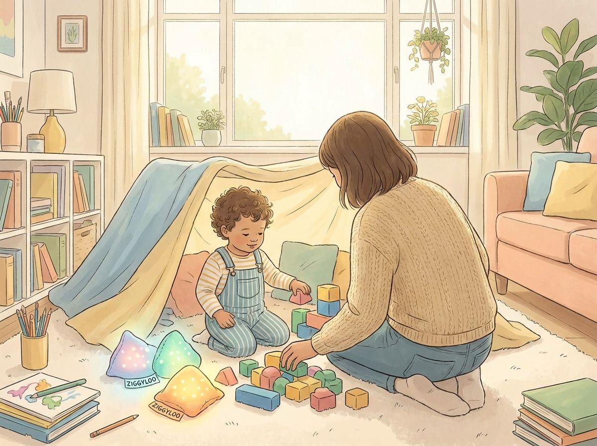 A parent and child engage with Ziggyloo, exploring creative learning