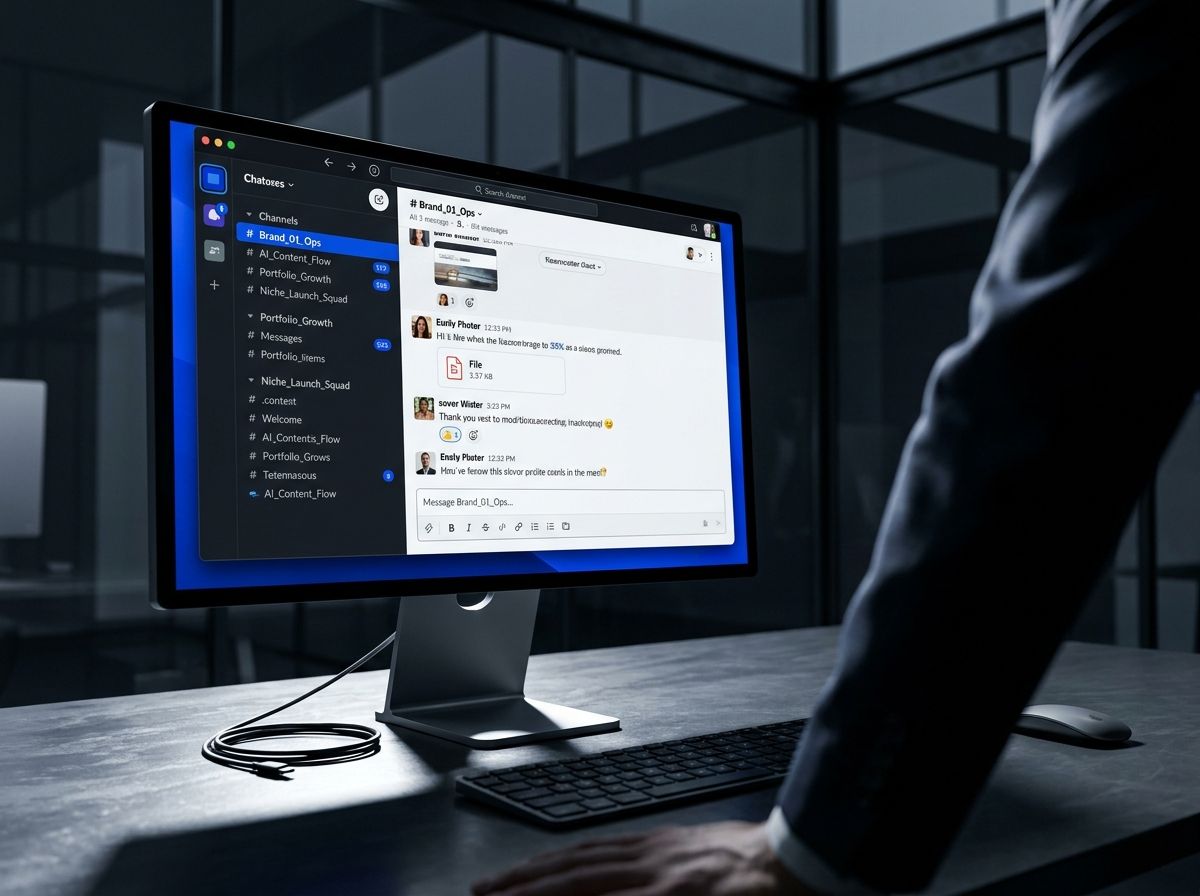 A busy Slack workspace showcasing active channels