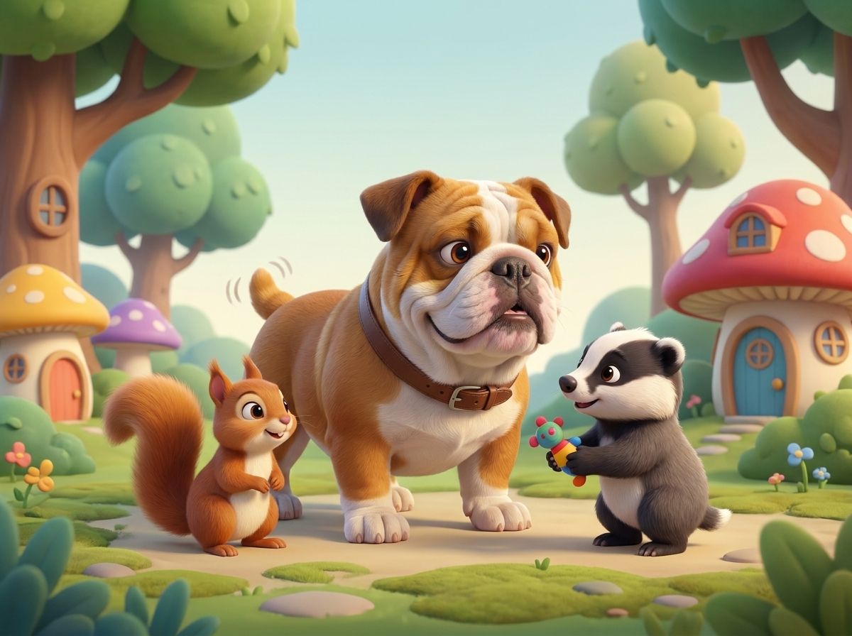 Bramble, the Bulldog, exploring friendship in Ziggyloo Village