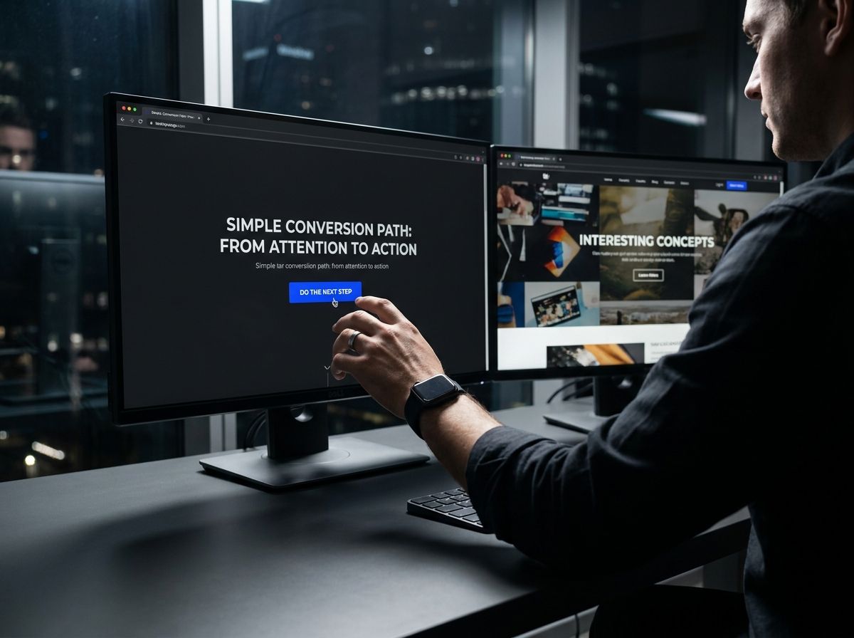 A landing page that matches the post, turning "I like this" into a clear next step