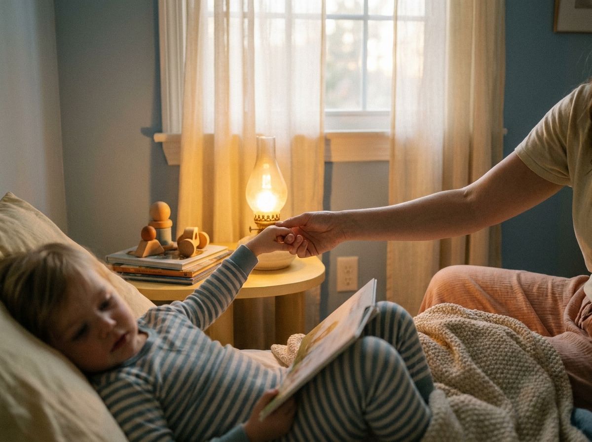 A warm bedside lamp representing Luma the Lightbulb's safe-question approach, used when kids need time to think instead of pressure to perform