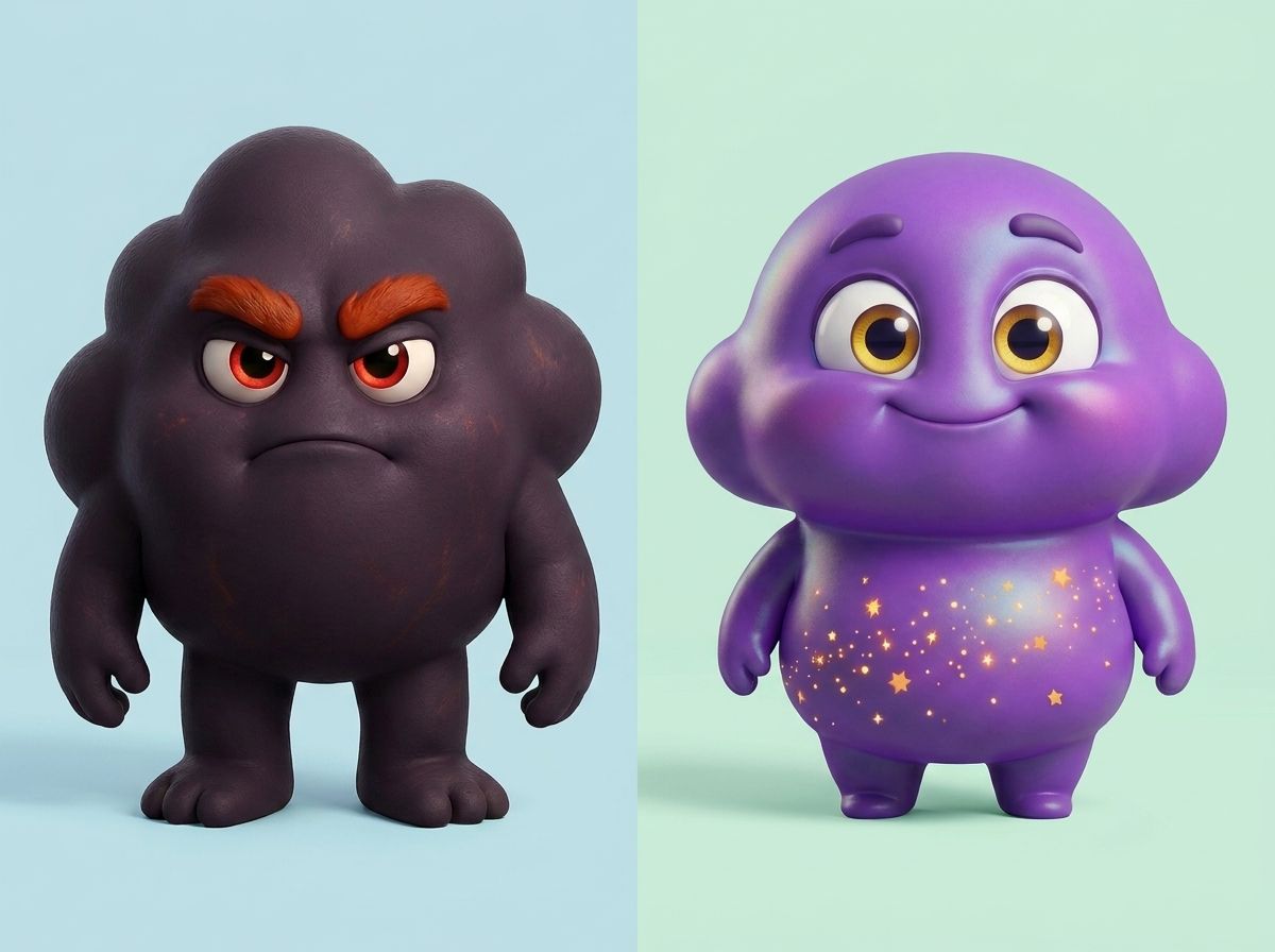 Bluster, the Anger and Defiance Gloom, alongside his evolved form Flicko, the Spark of Patience and Warmth